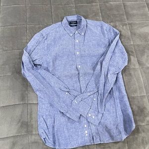The tie bar linen button down shirt